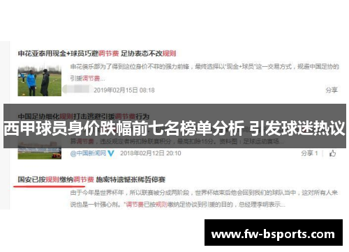 西甲球员身价跌幅前七名榜单分析 引发球迷热议